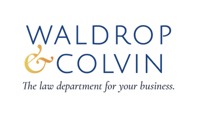 Waldrop and Colvin, business and franchise law firm stacked logo