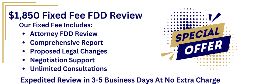 $1,850 Fixed Fee FDD Review for Franchisee