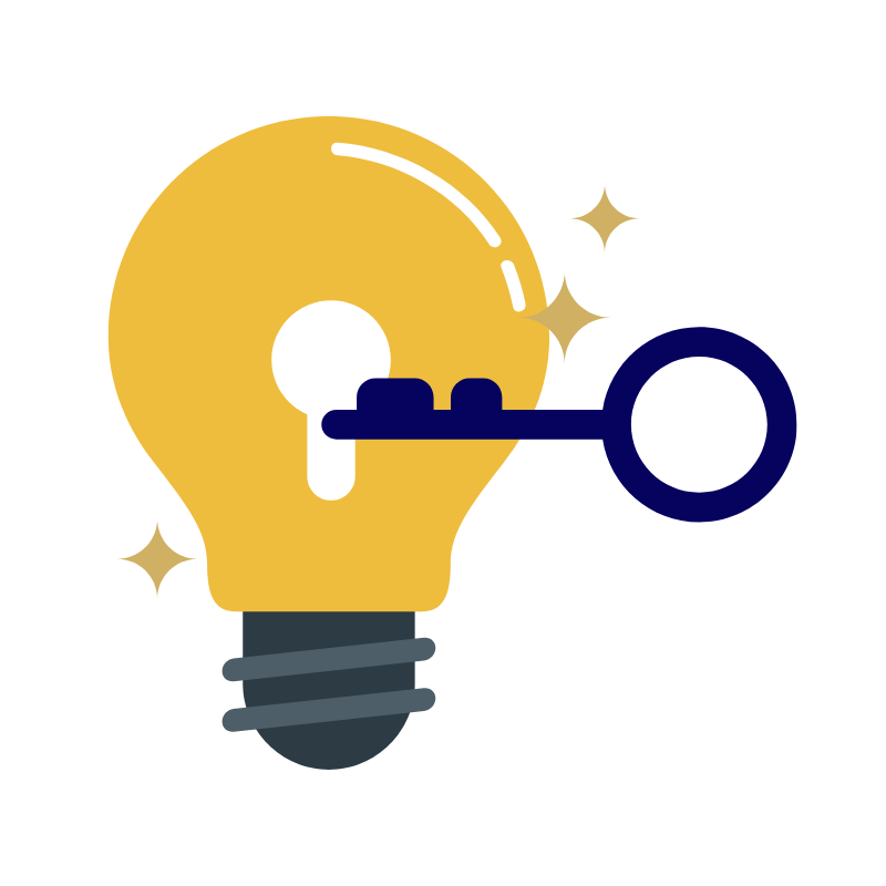 image of lightbulb and key to illustrate intellectual property